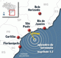 Forte tremor é registrado no mar, ao norte do Brasil abalo
