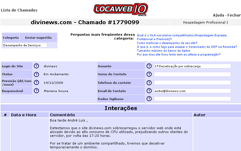 VOLUME DE ACESSOS TIRA DIVINEWS.COM DO AR divinews1