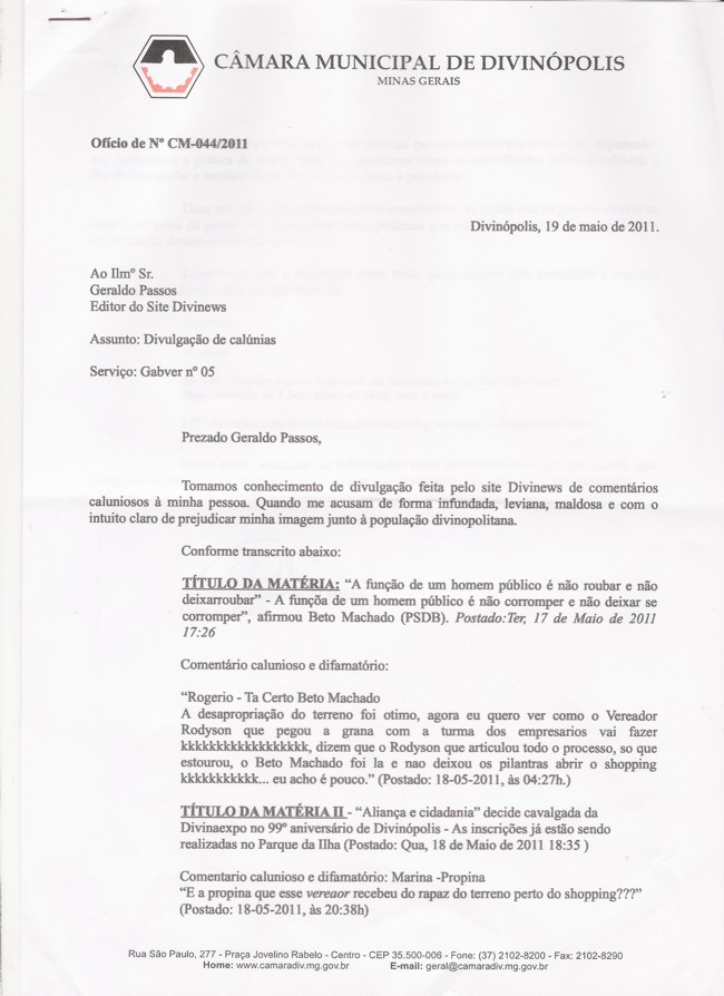 Vereador quer identificar internauta leitor do Divinews – Editor do site responde que somente através da justiça rodyson_-_divulgao_de_calnias