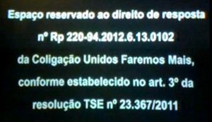 Vladmir Azevedo e sua Coligação fazem molecagem com o processo eleitoral, Justiça e Eleitores direito de resposta 300 pixel