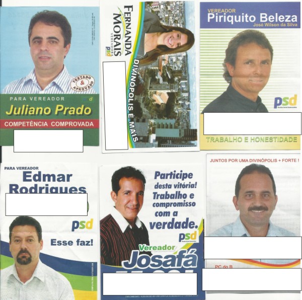 REJEIÇÃO: candidatos a vereador de partidos aliados ao prefeito de Divinópolis rejeitam santinhos casados com a imagem de Vladimir Azevedo (PSDB) santo