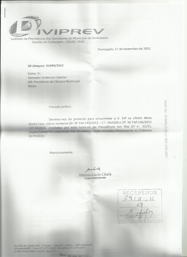 Vereador denuncia DIVIPREV por suspeita de irregularidade diviprev2