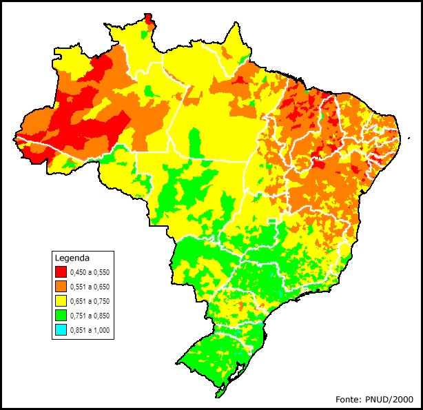 Brasil entre os 15 países que mais reduziram déficit de Índice de Desenvolvimento Humano (IDH), diz Pnud idh_municipios_brasil