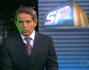MANIFESTAÇÕES CONTRA A GLOBO: raio laser invade a Globo em São Paulo, em pleno jornal big2