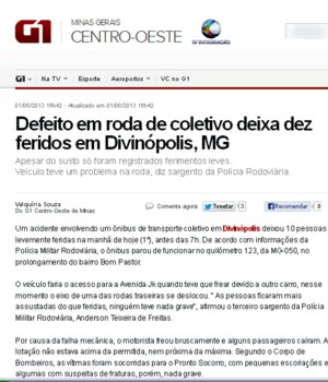 G1 DA GLOBO NOTICIA ASSIM, BEM LIGHT: “Defeito de roda de coletivo deixa dez feridos em Divinópolis” g1-light