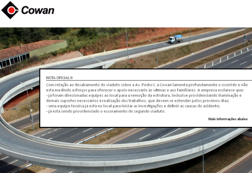 COWN construtora do viaduto que caiu em BH doou 1,8 milhão para o PMDB – 500 mil para o PSDB e mais R$ 500 para PC do B cowan