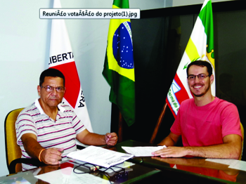 Vice- presidente do Sintram, Eduardo Parreira, e o vereador Anderson Duarte ( Guga)