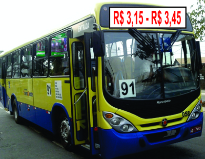 R$ 3,15 (cartão) e R$ 3,45 (dinheiro) são os novos valores das tarifas urbanas em Divinópolis a partir do próximo domingo (03) onibus2