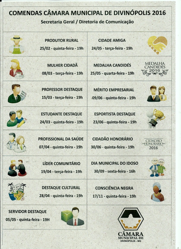 CÂMARA VOTA PROJETO nesta quinta-feira (07), que homologa nomes com COMENDA PROFISSIONAL DA SAÚDE 2016”. Homenagem