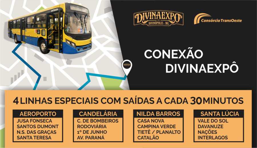 #DIVINÓPOLIS: Consórcio TRANSOESTE anuncia diversas linhas especiais para a #DIVINAEXPO