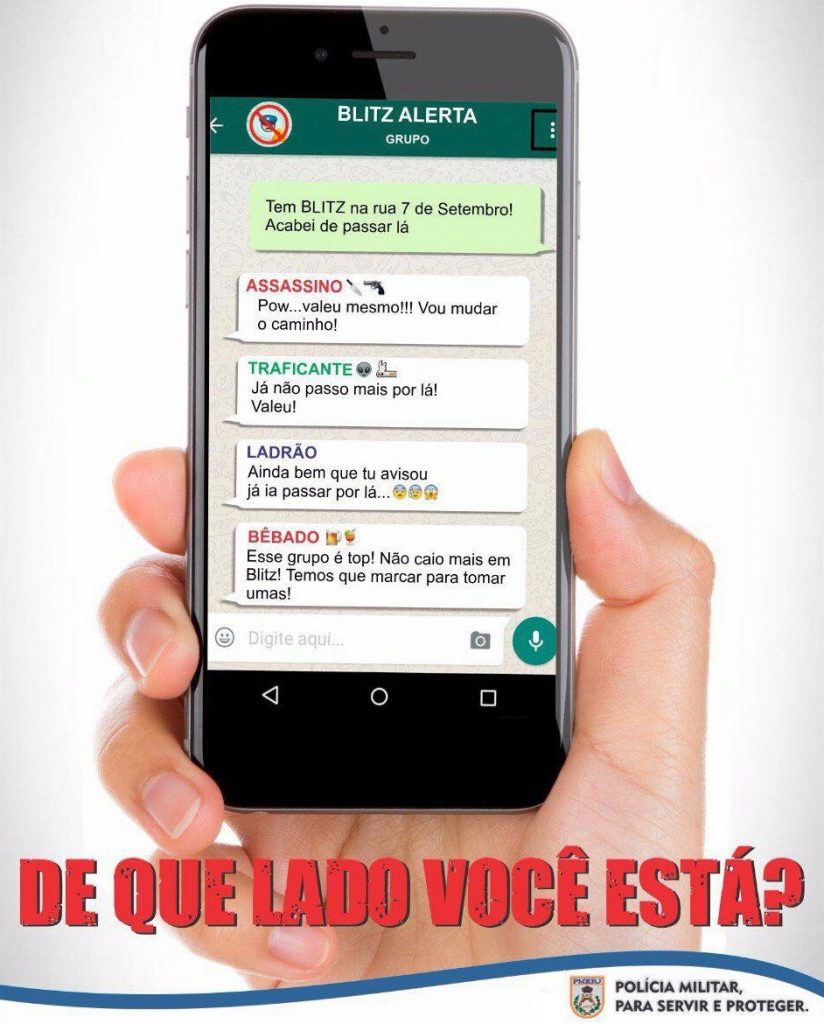 Homem é preso em São Sebastião do Oeste por divulgar local de blitz em grupo de WhatsApp De que lado você está