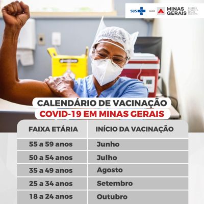 Jovens de 18 a 24 anos serão vacinados contra covid-19 em outubro, diz secretário de Estado de Saúde de Minas Gerais, em entrevista coletiva calendário vacinação 3