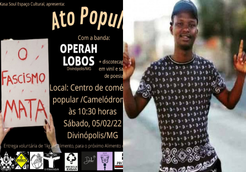 Ato em Divinópolis mobiliza pessoas a não naturalizarem mortes covardes, como a do congolês, Moïse Mugenyi, espancado e assassinado no Rio de Janeiro 1643901574476