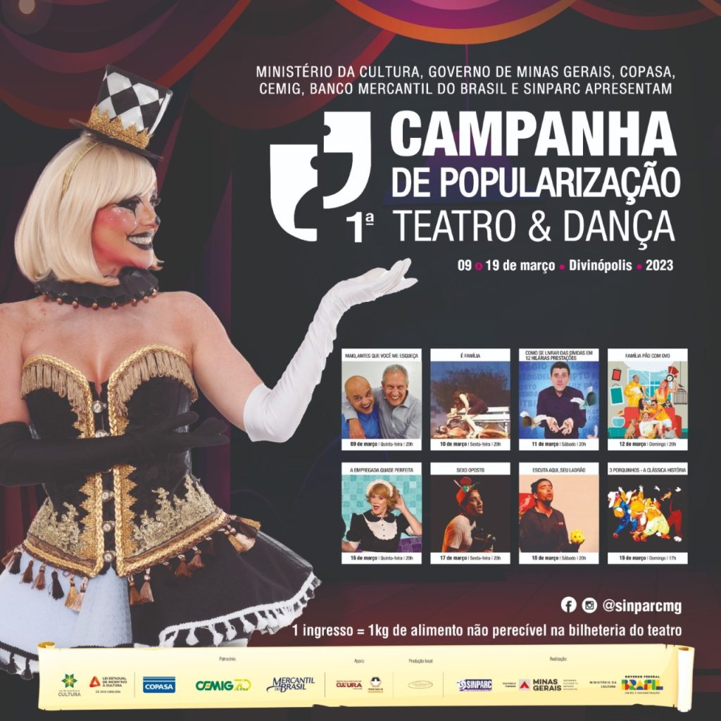 Divinópolis recebe 1ª Campanha de Popularização do Teatro e da Dança teatro