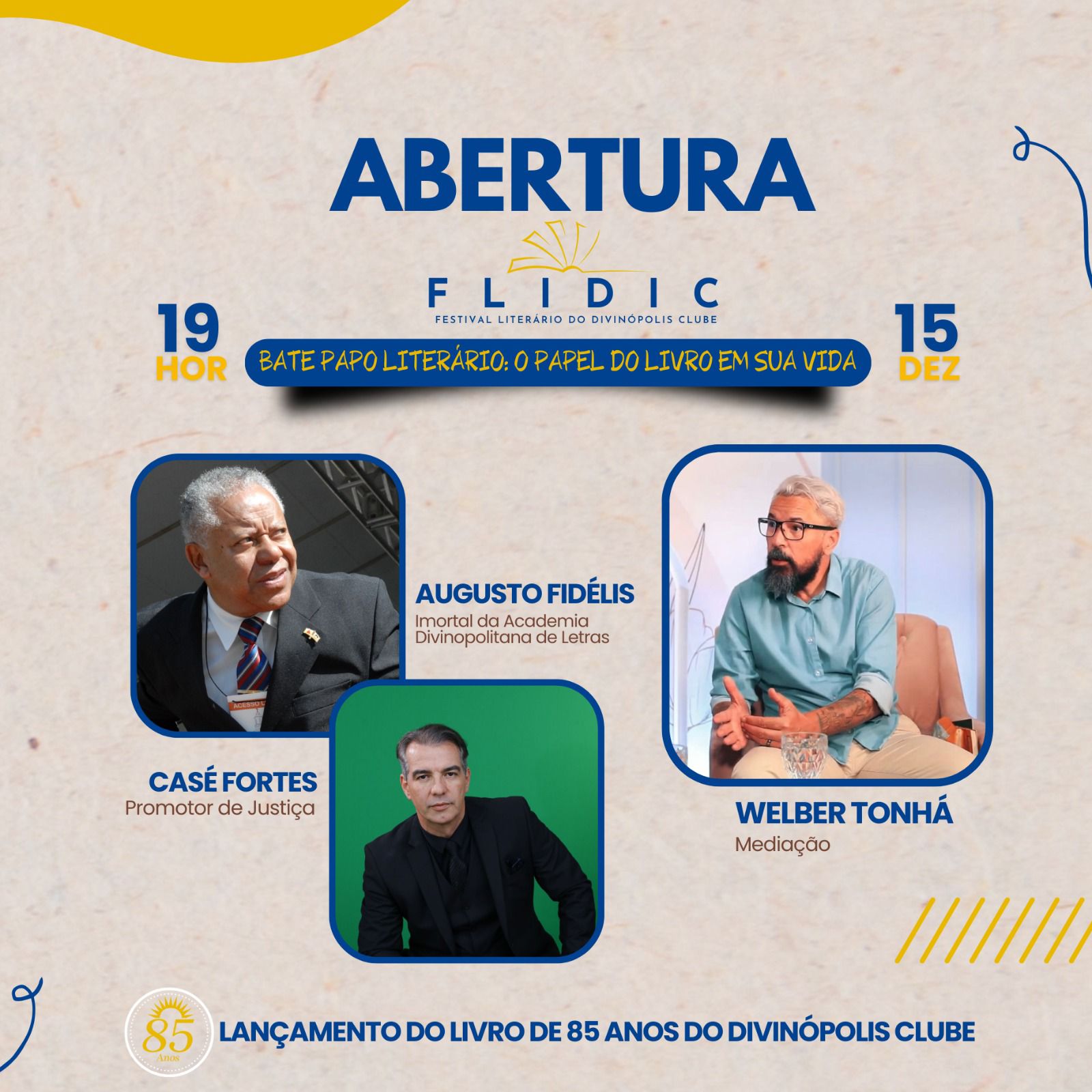 Festival Literário Divinópolis Clube (Flidic) acontece nesta sexta-feira (15)