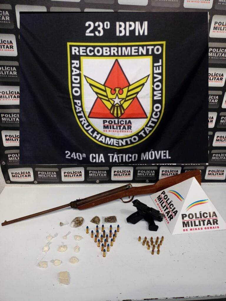 Polícia Militar desarticula ponto de tráfico e apreende drogas e arma de fogo em Divinópolis pmmg