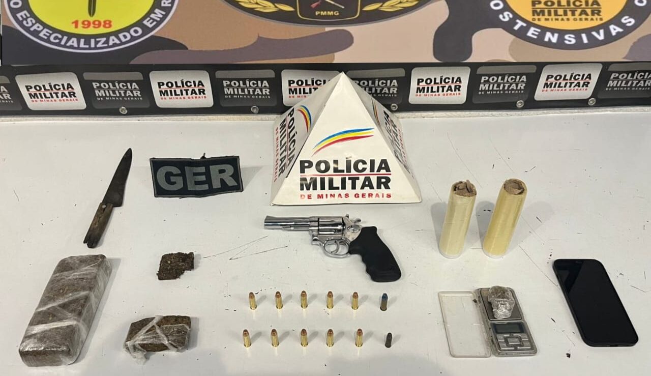 Militares predem homem com drogas, armas e munições no Prolongamento Orion em Divinópolis