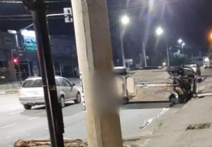 Motorista sem prática com câmbio automático capota o carro; Na Avenida Autorama, em Divinópolis