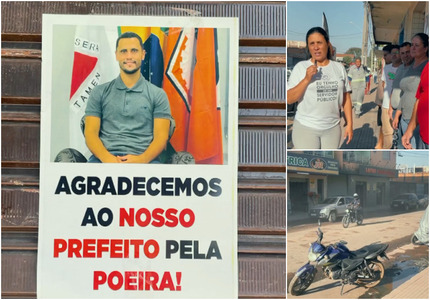 “Obrigado pela poeira!”, Ironizam comerciantes sobre asfalto não concluído no Icaraí, e, cobram “melhor prefeito do Brasil”, da “gestão de dentro para fora”