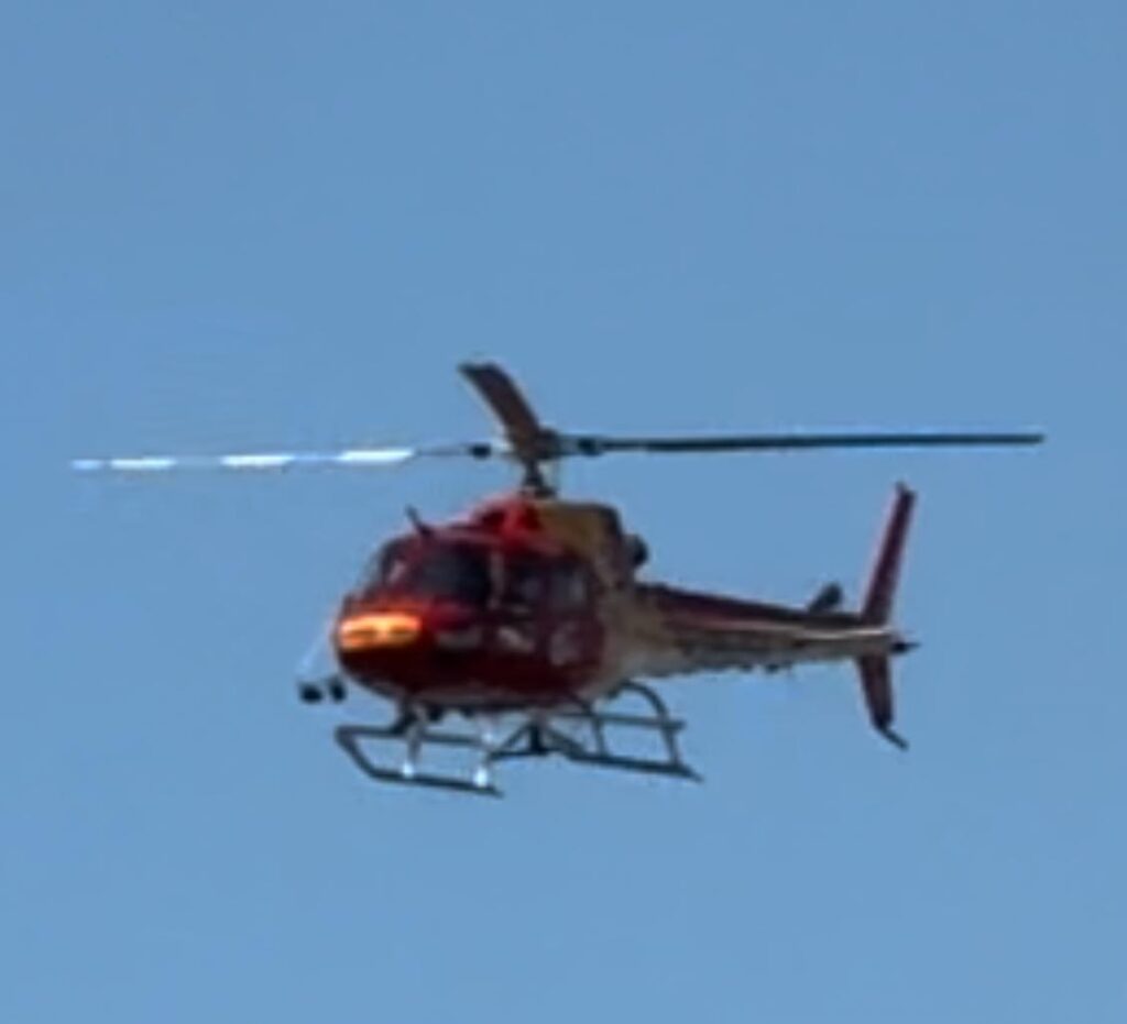 SAMU: Helicóptero pousa com paciente em Divinópolis para sala vermelha do CSSJD, mas regulação altera vaga para Belo Horizonte heliptero
