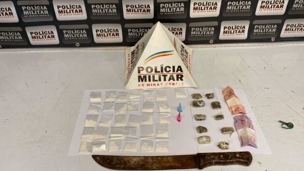 Homem de 40 anos é detido por tráfico de drogas e ameaças em Divinópolis poliicia