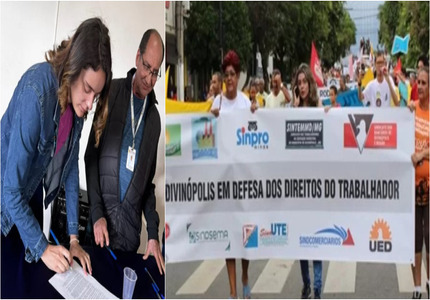 Laiz Soares (PSD), candidata a prefeita de Divinópolis, assina termo de compromisso com sindicatos de trabalhadores de várias categorias