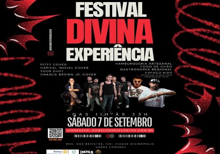 07 de Setembro é dia de rock no Festival Divina Experiênica, em evento com 12 horas de duração flyer fde