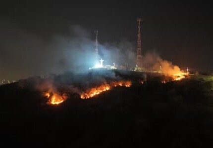 Nem Jesus se salvou da inconsequência humana num incêndio no Morro do Cristo, em Formiga morro do cristo