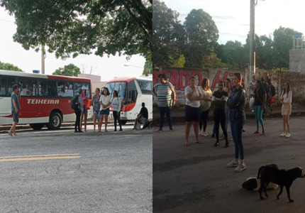 Moradores de São José dos Salgados se manifestam contra a Irmãos Teixeira por horários de ônibus e local de embarque e desembarque