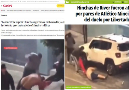 Briga entre torcidas do Atlético Mineiro e River Plate em Divinópolis gera repercussão negativa na imprensa argentina