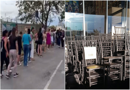 Caos e correria no ABC Atacadista: Promoção de cadeiras e banquetas, leva multidão a formar fila no Alvorada, desde as 5 da manhã