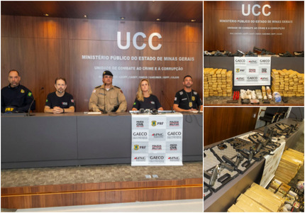 Megaoperação policial prende 14 pessoas de organização criminosa, drogas, armas e R$ 345 milhões em Minas e outros seis estados montagem ucc (1)