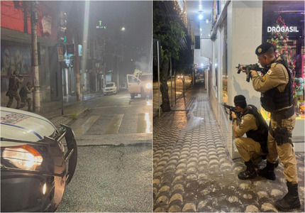 Policiais militares de Divinópolis realizam treinamento contra ataques a bancos montagem treinamento da pm (1)