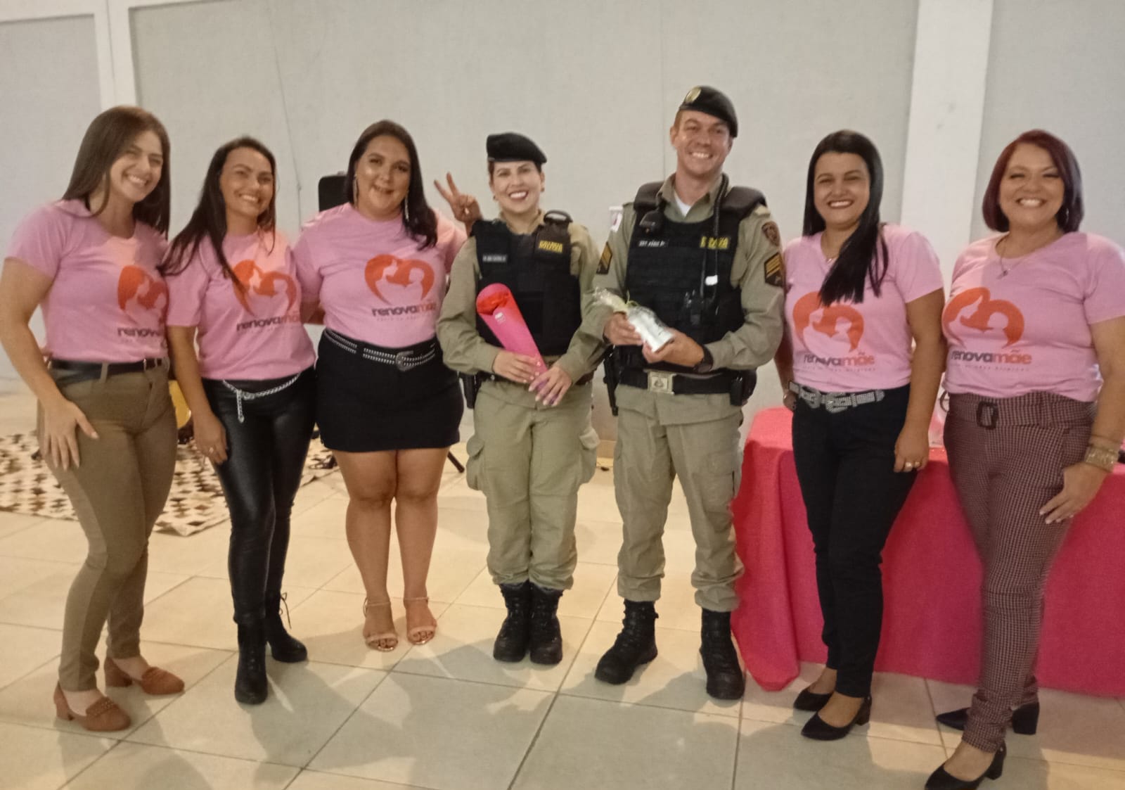 Militares da Patrulha de Prevenção à Violência Doméstica participam de evento em apoio ao projeto “Renova Mãe”