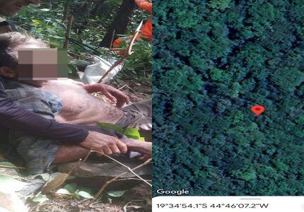 Idoso desaparecido em Pitangui é encontrado após quatro dias de busca idoso e mapa (1)