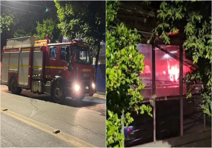 Bombeiros contêm incêndio em supermercado no Centro de Divinópolis montagem 1ncendio (1)