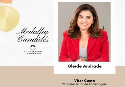 Gleide Andrade será homenageada com a Medalha Candidés 2025, honraria mais alta de Divinópolis, nesta quinta (22) Gleide Andrade Medalha Candidés capa site