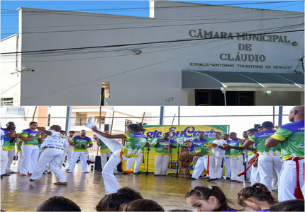 Capoeira é reconhecida por lei: Associação Arte Encanto é declarada de utilidade pública em Cláudio camara capoeira montagem capa site
