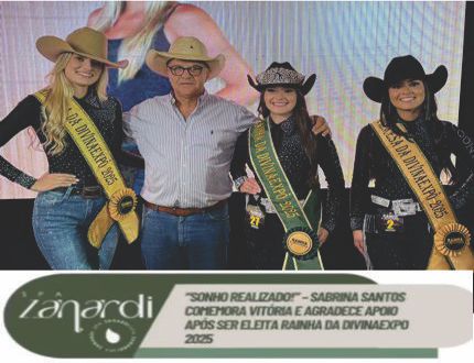 Estrelas da beleza e da tradição brilharam: conheça a Rainha e as Princesas da Divinaexpo 2025 capa das vencedoras com o patrocinio 2
