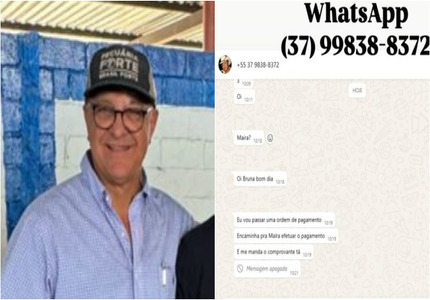 Criminoso tenta se passar por presidente do Sindicato Rural de Divinópolis e aplicar golpe via WhatsApp iraja whatsapp capa site (1)