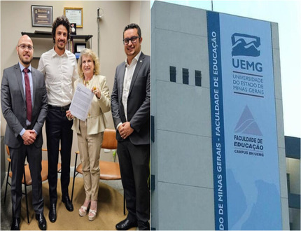 Reitora da UEMG entrega nota à ALMG e reforça oposição à federalização da gestão da universidade montagem reitora lavinia uemg