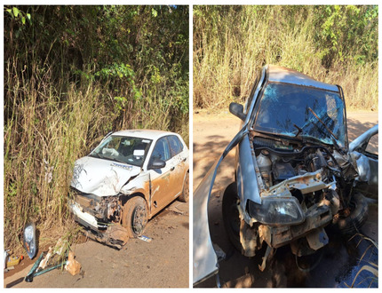 Colisão frontal entre dois carros deixa sete feridos na LMG-827, em Bambuí