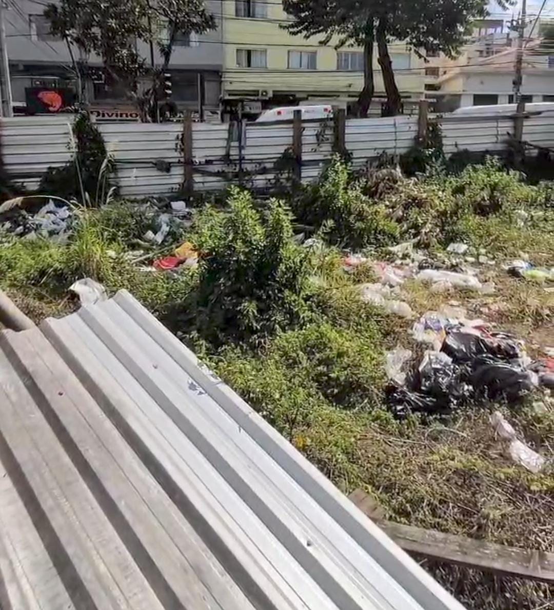 Descaso no Centro: Terreno usado para sexo, drogas, lixo e abrigo de animais peçonhentos