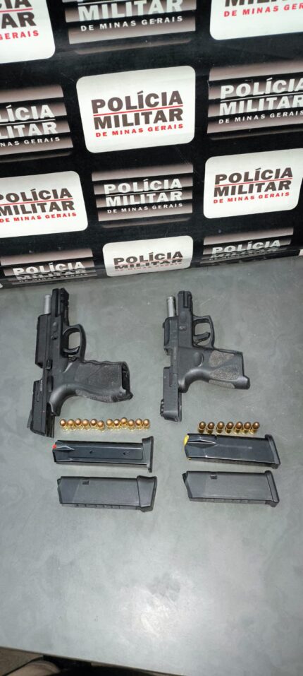 Operação da PM intercepta armas de fogo e prende dupla em flagrante em Bom Despacho