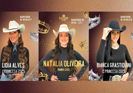 Natália Oliveira, Lídia Alves e Bianca Grastiquini são eleitas rainha e princesas do Cajuru Rodeio Show rainha e princesas - 2