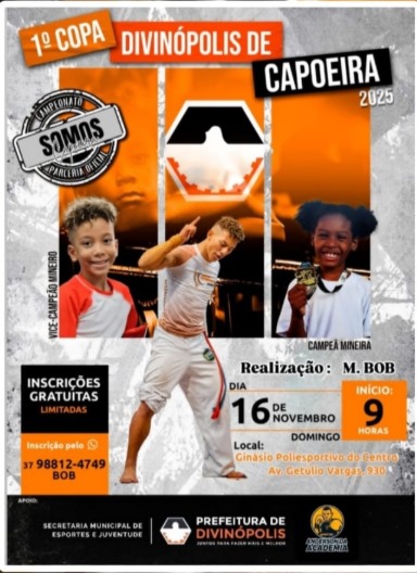 Divinópolis vai tremer ao som do berimbau: 1ª Copa de Capoeira em novembro com talentos nacionais e entrada gratuita