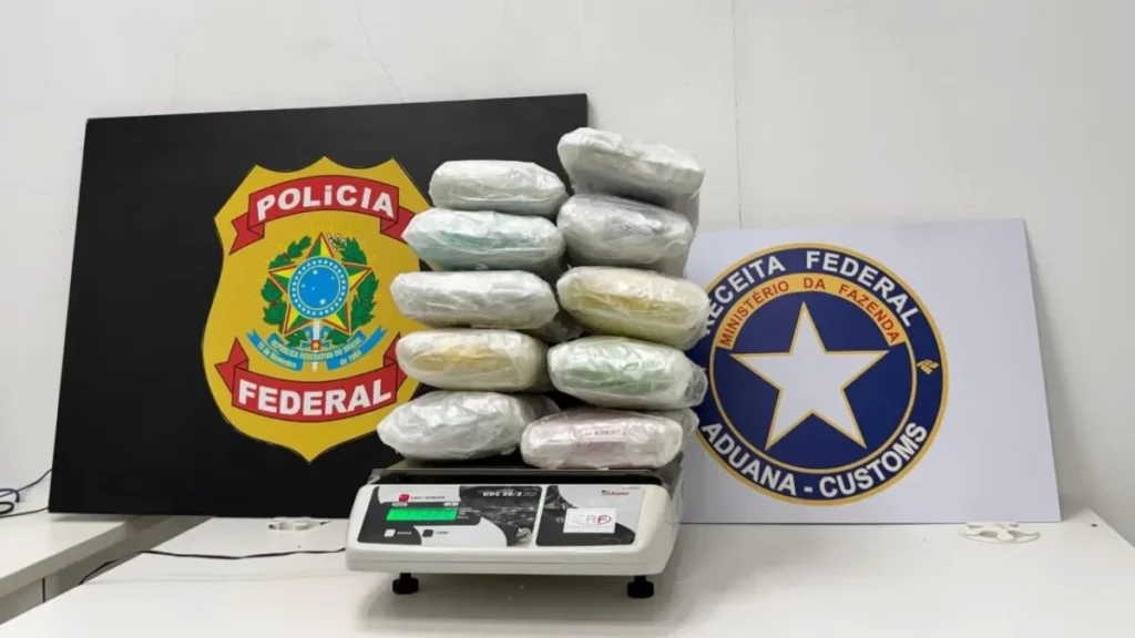 PF e Receita prendem mulher com 12 kg de Skank no Aeroporto de Confins PF e Receita