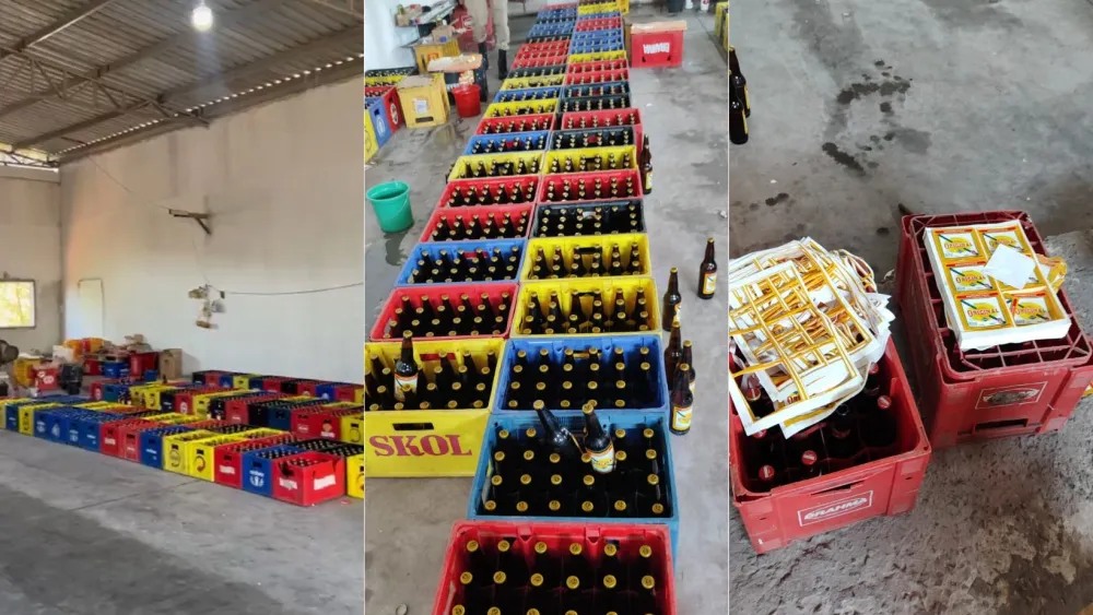 Bebida adulterada em Betim: galpão com cerveja falsificada é descoberto pela PM