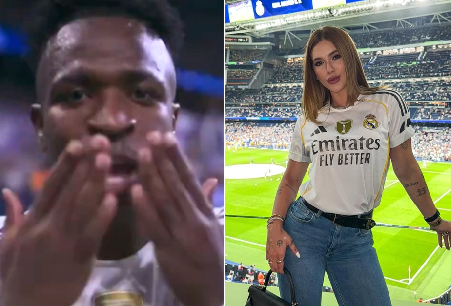 Virginia Fonseca na arquibancada e Vini Jr. dispara: dois gols e web enlouquece