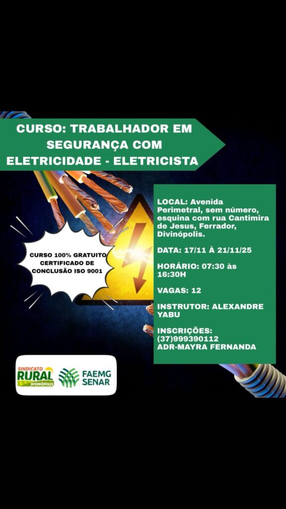 CURSO GRATUITO DE ELETRICISTA OFERECE OPORTUNIDADE DE QUALIFICAÇÃO PROFISSIONAL EM DIVINÓPOLIS Imagem do WhatsApp de 2025-11-13 à(s) 15.32.53_d9c607f1
